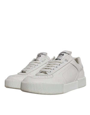 Weiß Miami Leder Low Top Turnschuhe Schuhe