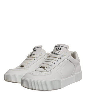 Weiß Miami Leder Low Top Turnschuhe Schuhe