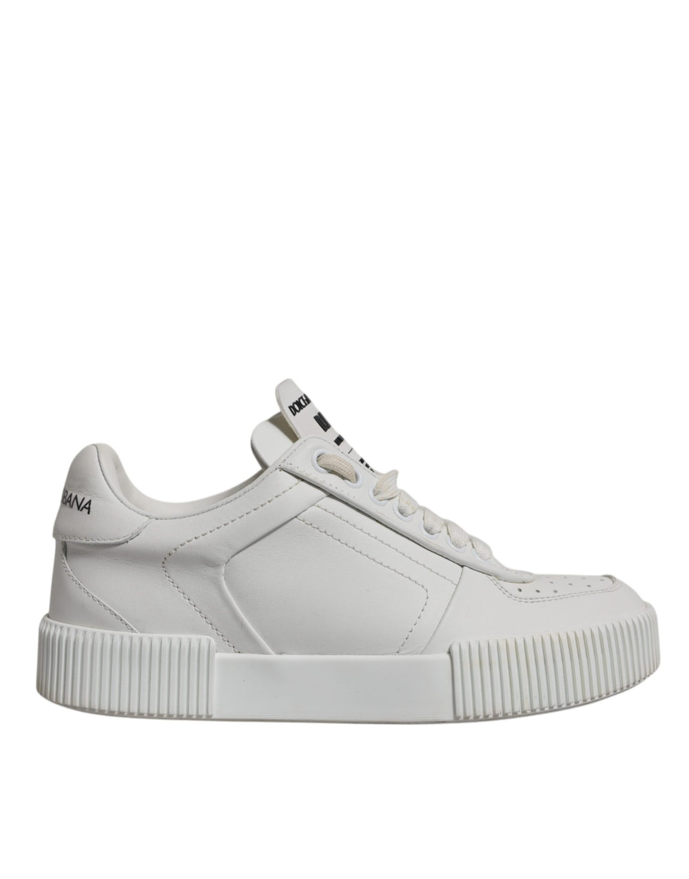 Weiß Miami Leder Low Top Turnschuhe Schuhe