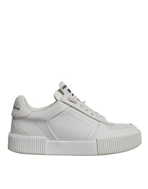 Weiß Miami Leder Low Top Turnschuhe Schuhe