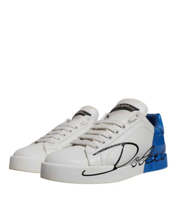 Weiß Blau Logo Portofino Turnschuhe Schuhe