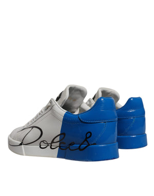 Weiß Blau Logo Portofino Turnschuhe Schuhe