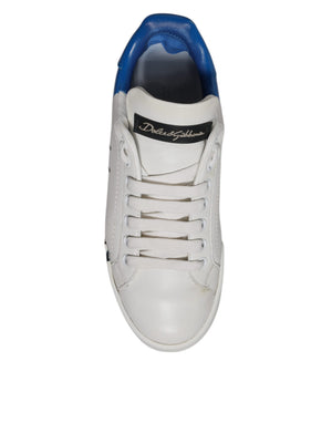 Weiß Blau Logo Portofino Turnschuhe Schuhe