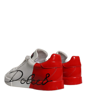 Weiß Rot Logo Portofino Turnschuhe Schuhe