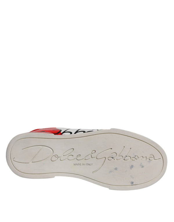 Weiß Rot Logo Portofino Turnschuhe Schuhe