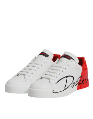 Weiß Rot Logo Portofino Turnschuhe Schuhe