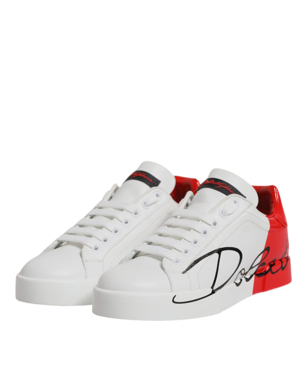 Weiß Rot Logo Portofino Turnschuhe Schuhe