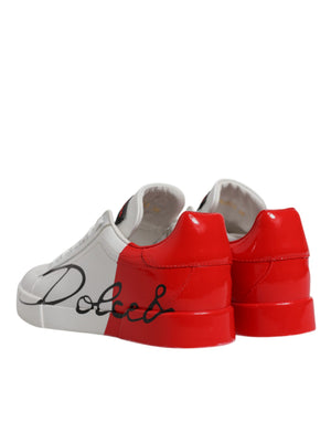 Weiß Rot Logo Portofino Turnschuhe Schuhe