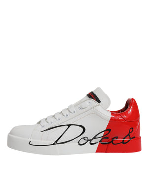Weiß Rot Logo Portofino Turnschuhe Schuhe