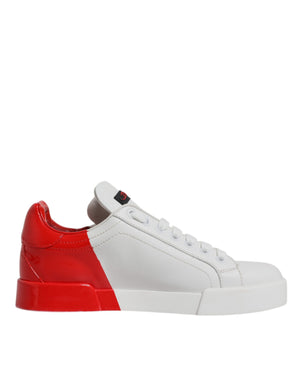 Weiß Rot Logo Portofino Turnschuhe Schuhe