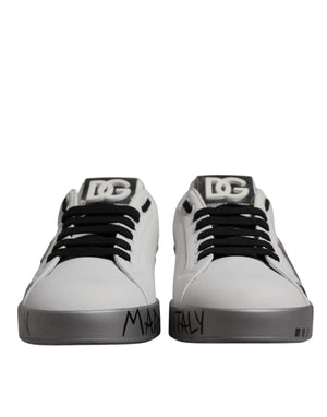 Weiß Silber Kristall Logo Portofino Turnschuhe Schuhe