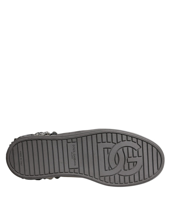 Weiß Silber Kristall Logo Portofino Turnschuhe Schuhe