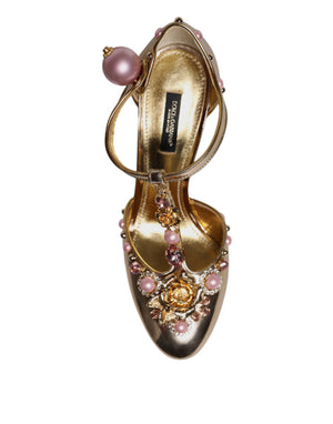 Gold verschönert Vally Heels Sandalen Schuhe