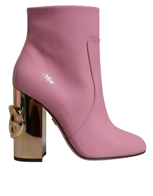 Rosa Lackleder Absatz Mid Calf Stiefel Schuhe
