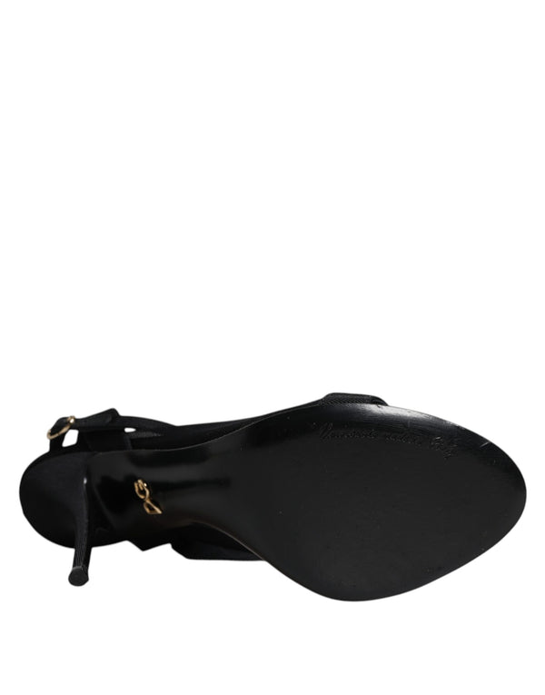 Schwarz Tüll Stretch Heels Sandalen Schuhe