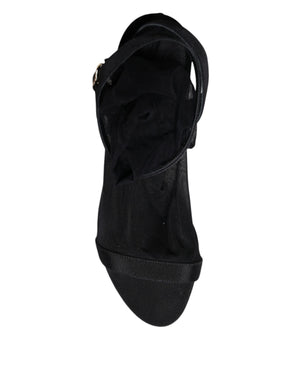 Schwarz Tüll Stretch Heels Sandalen Schuhe