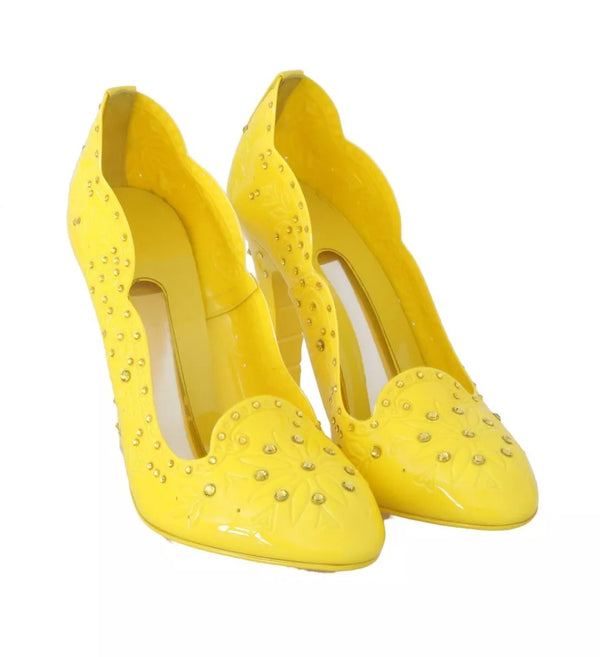 Gelbe Crystal Heels CINDERELLA Schuhe