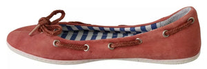 Scharlachrot Blau Gestreift Flache Slip-On Schuhe