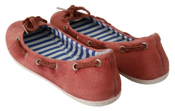 Scharlachrot Blau Gestreift Flache Slip-On Schuhe