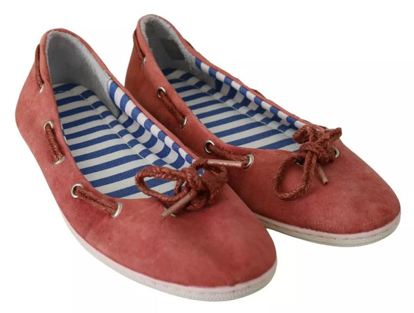 Scharlachrot Blau Gestreift Flache Slip-On Schuhe