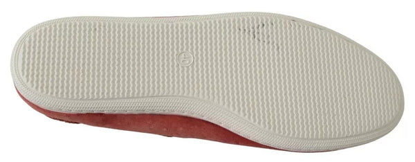 Scharlachrot Blau Gestreift Flache Slip-On Schuhe