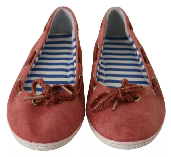 Scharlachrot Blau Gestreift Flache Slip-On Schuhe