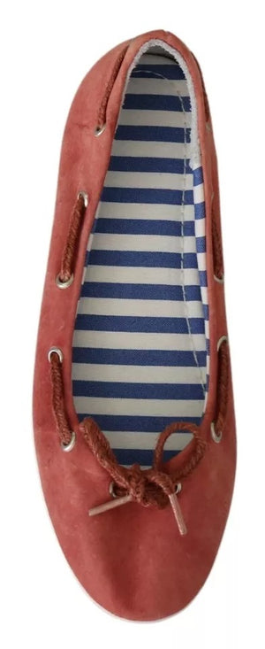 Scharlachrot Blau Gestreift Flache Slip-On Schuhe