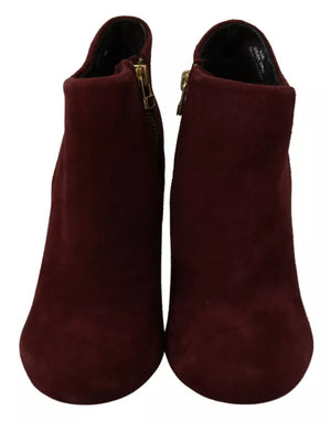 Maroon Blush Samt Wildleder Penelope Ankle Boots Schuhe