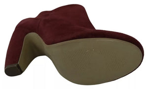 Maroon Blush Samt Wildleder Penelope Ankle Boots Schuhe