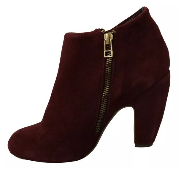 Maroon Blush Samt Wildleder Penelope Ankle Boots Schuhe