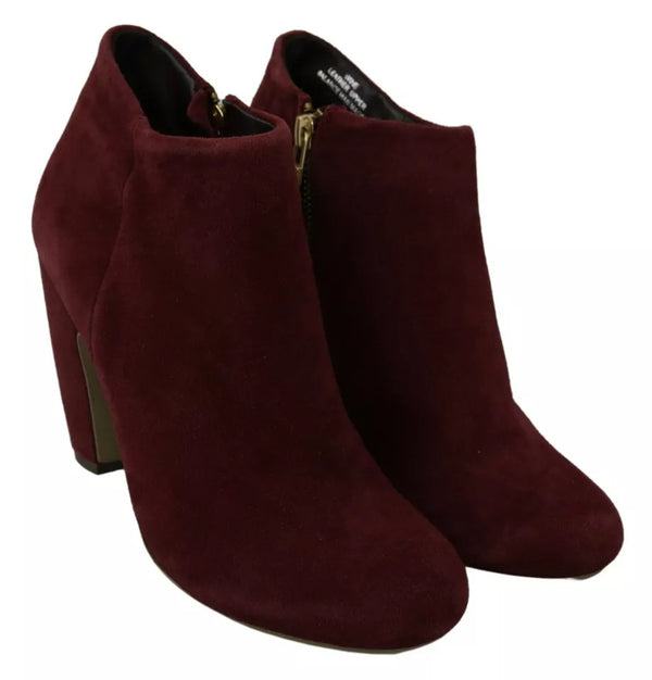 Maroon Blush Samt Wildleder Penelope Ankle Boots Schuhe