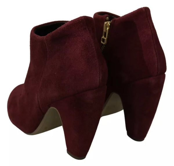 Maroon Blush Samt Wildleder Penelope Ankle Boots Schuhe