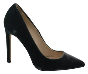 Graue Samt Kleid Stiletto Pumps Schuhe