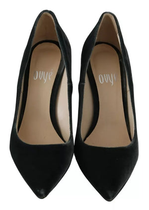 Graue Samt Kleid Stiletto Pumps Schuhe