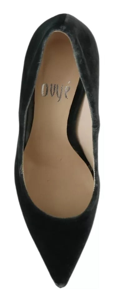 Graue Samt Kleid Stiletto Pumps Schuhe