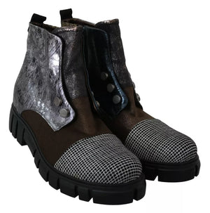 Multicolor Leder Wildleder Reißverschluß Stiefeletten Schuhe