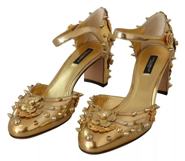 Gold Nieten Vally Slingback Sandalen Schuhe