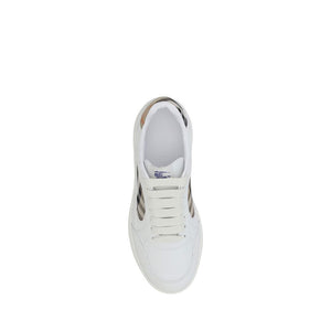 Weiße Kalbshaut Bos Taurus Sneakers mit niedrigem Schaft