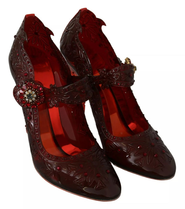 Rote florale Crystal Heels CINDERELLA Schuhe