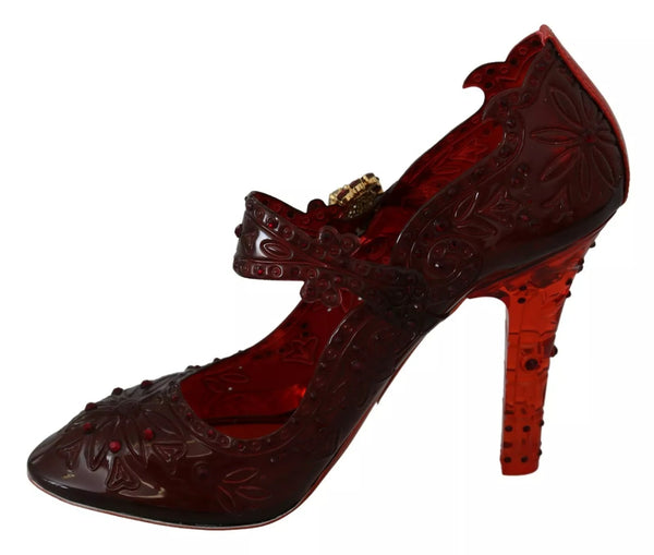 Rote florale Crystal Heels CINDERELLA Schuhe