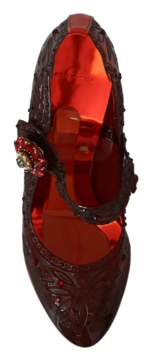Rote florale Crystal Heels CINDERELLA Schuhe