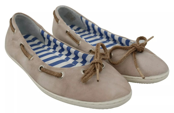 Beige Wildleder Spitze Schleife Loafers Ballett Wohnung Schuhe