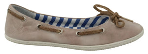 Beige Wildleder Spitze Schleife Loafers Ballett Wohnung Schuhe