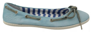 Himmelblau Wildleder Spitze Schleife Loafers Ballett Wohnung Schuhe