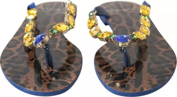 Blau Kristalle Flats Sandalen Beachwear Schuhe