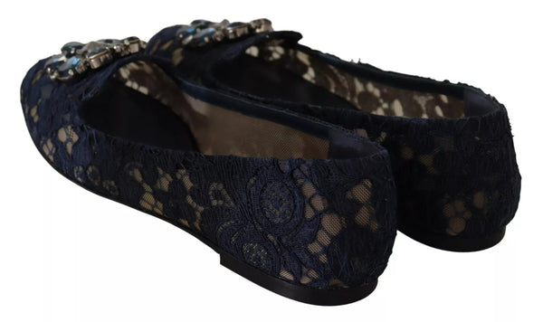 Blau Kristall Loafer Spitze Ballett Flats Schuhe