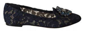 Blau Kristall Loafer Spitze Ballett Flats Schuhe