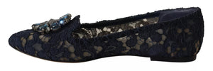 Blau Kristall Loafer Spitze Ballett Flats Schuhe