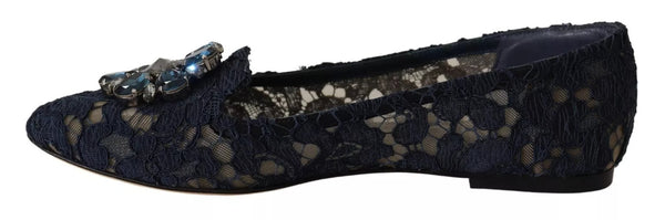 Blau Kristall Loafer Spitze Ballett Flats Schuhe