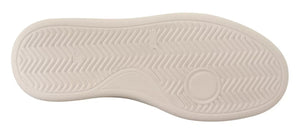 Silberne Vollnarbenleder Schnürsneakers Schuhe